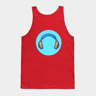 Headphone Cartoon Vector Icon Illustration Tank Top